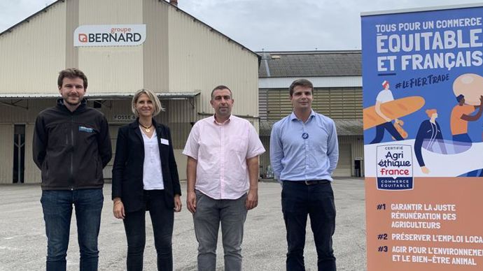 Baptiste Bernard (groupe Bernard), Karine Forest (minoterie Forest), Frédéric Geneste (Descréaux) et Barthélemy De Gove (Agri-Éthique).
